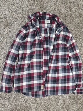 Jachs Men's Plaid Button-Down Shirt - Burgundy, Black & White
